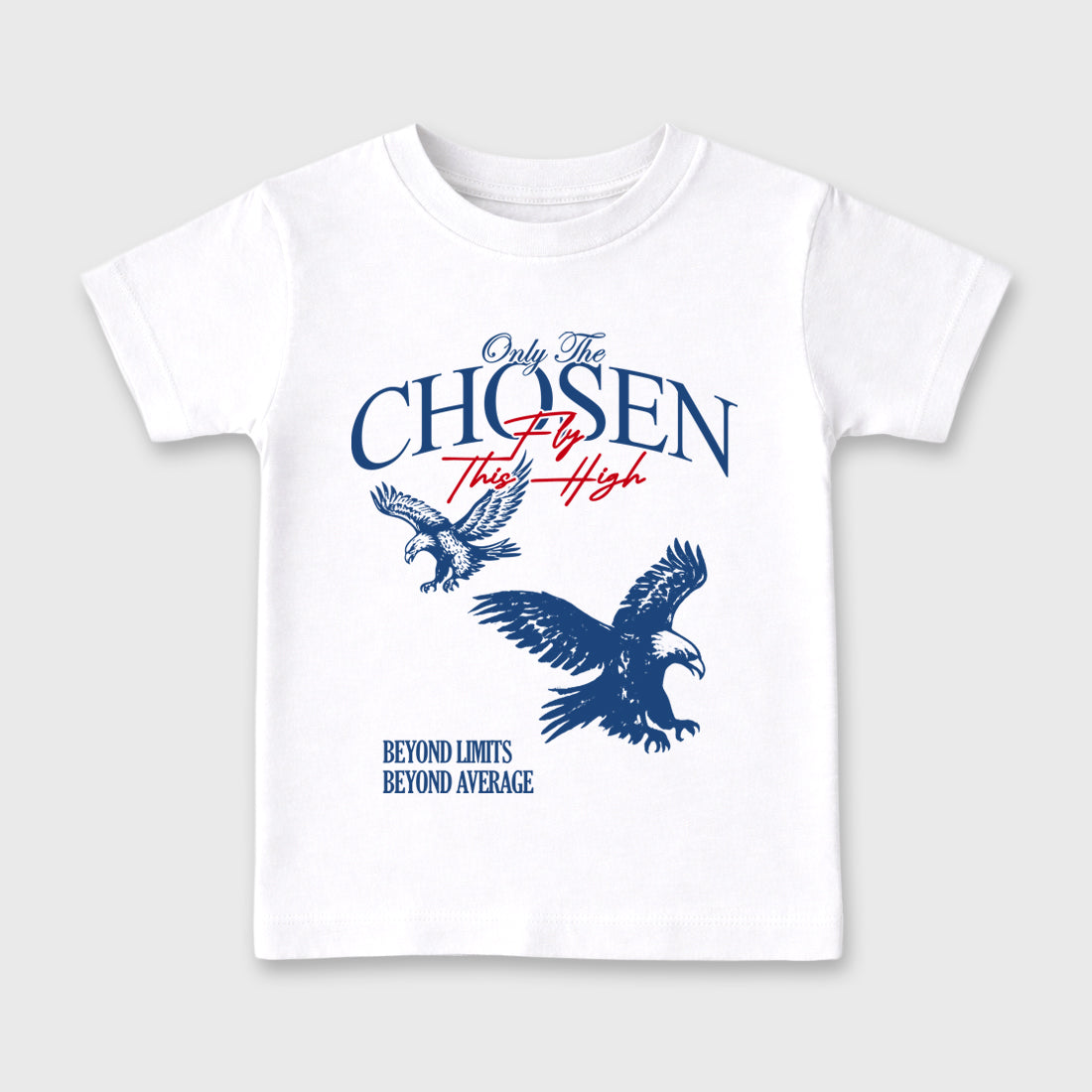 Only The Chosen Fly This High Baby & Kids Graphic T-Shirt featuring original artwork designed to match the Air Jordan 3 True Blue. White 2 Kids Graphic Tee.