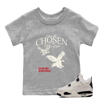 Sneaker match tees – Sneaker Tees To Match Air Jordan 4 Flight Club Shoes – Only The Chosen Fly This High Kids T-Shirt Heather Grey 1