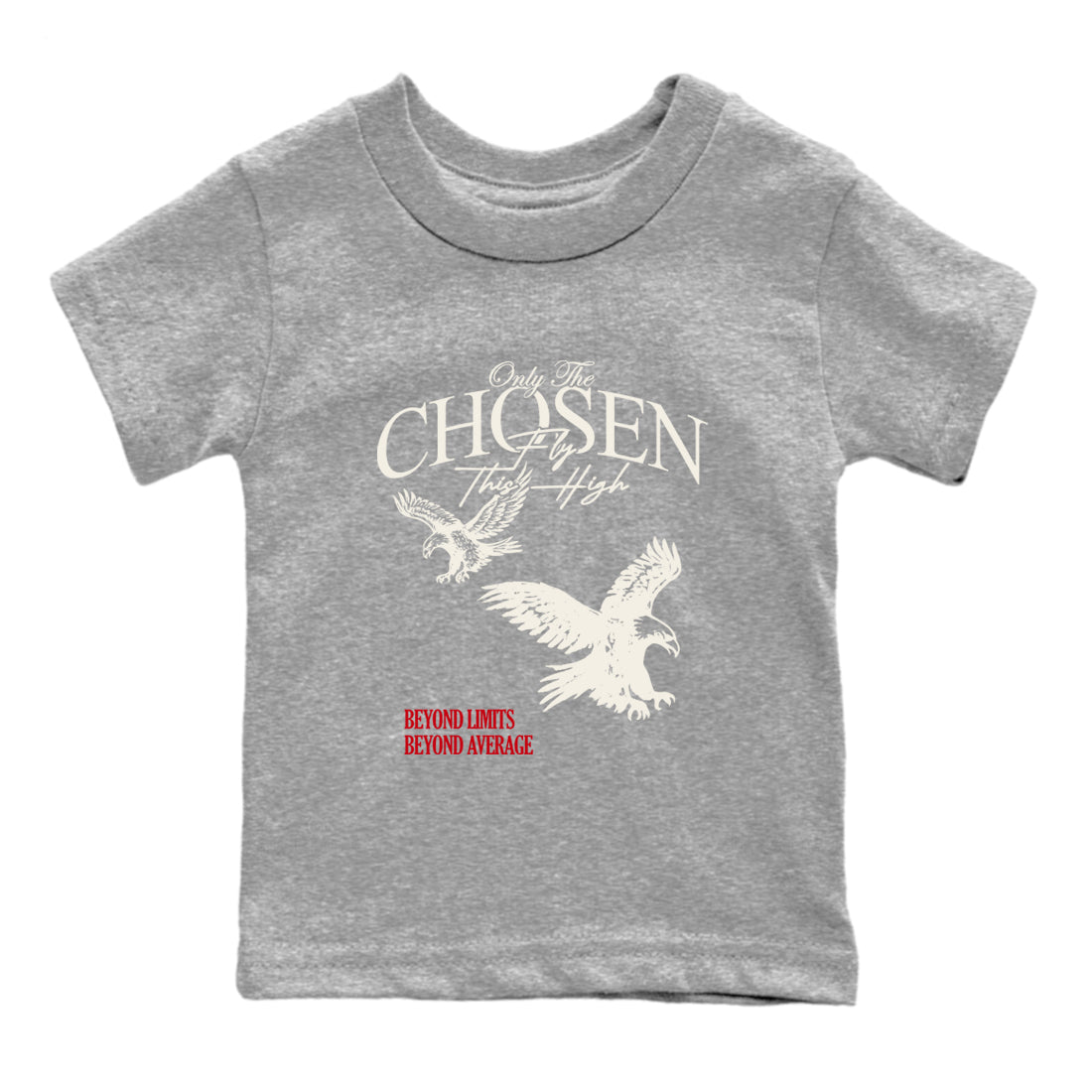 Sneaker match tees – Sneaker Tees To Match Air Jordan 4 Flight Club Shoes – Only The Chosen Fly This High Kids T-Shirt Heather Grey 2