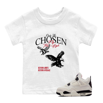 Sneaker match tees – Sneaker Tees To Match Air Jordan 4 Flight Club Shoes – Only The Chosen Fly This High Kids T-Shirt White 1