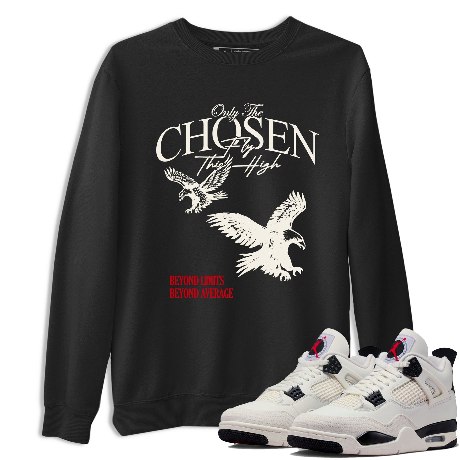 Sneaker match tees – Sneaker Tees To Match Air Jordan 4 Flight Club Shoes – Only The Chosen Fly This High Tee Black 1