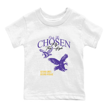 Sneaker match tees – Sneaker Tees To Match Air Jordan 4 Lakeshow Shoes – Only The Chosen Fly This High Kids T-Shirt White 2