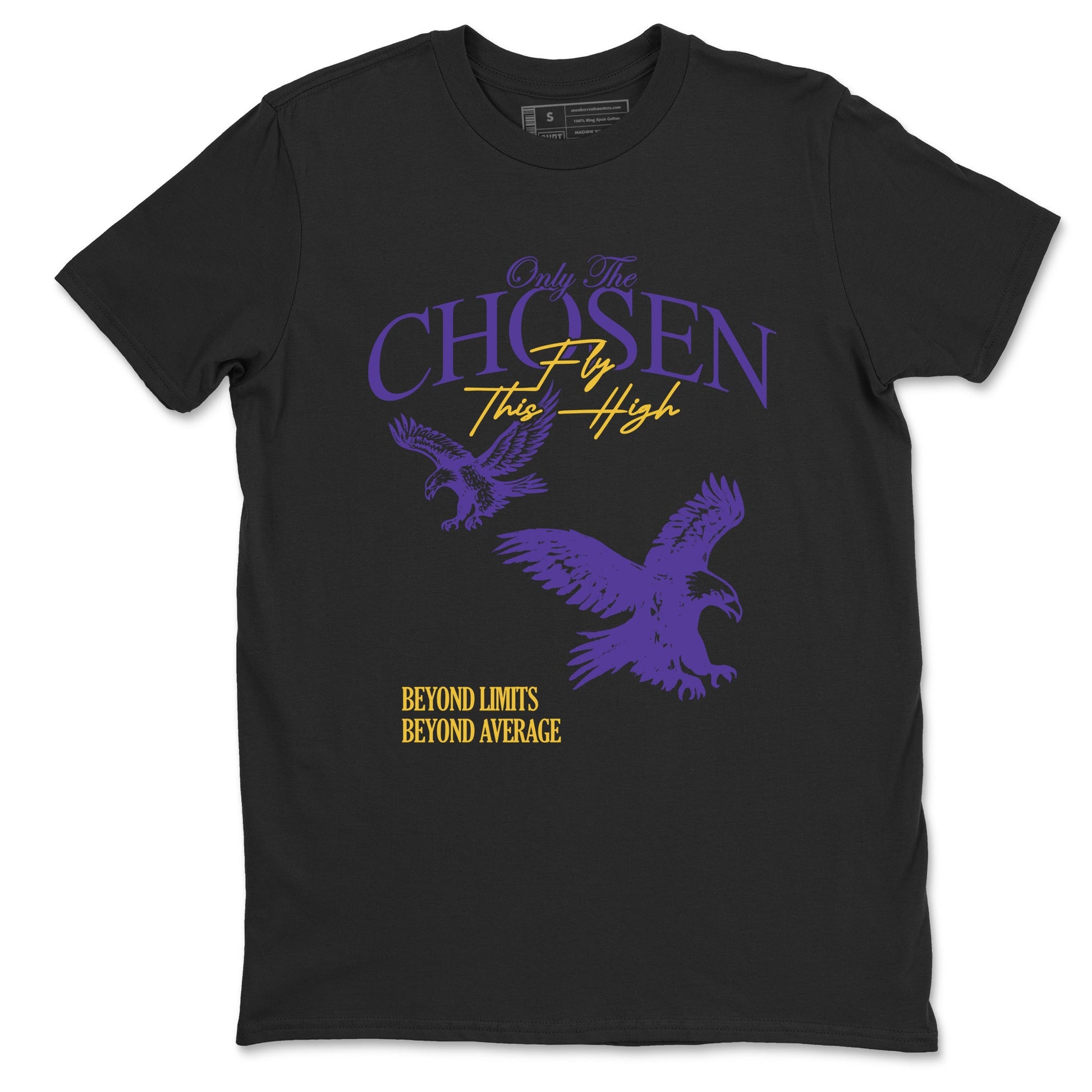Sneaker match tees – Sneaker Tees To Match Air Jordan 4 Lakeshow Shoes – Only The Chosen Fly This High Tee Black 2