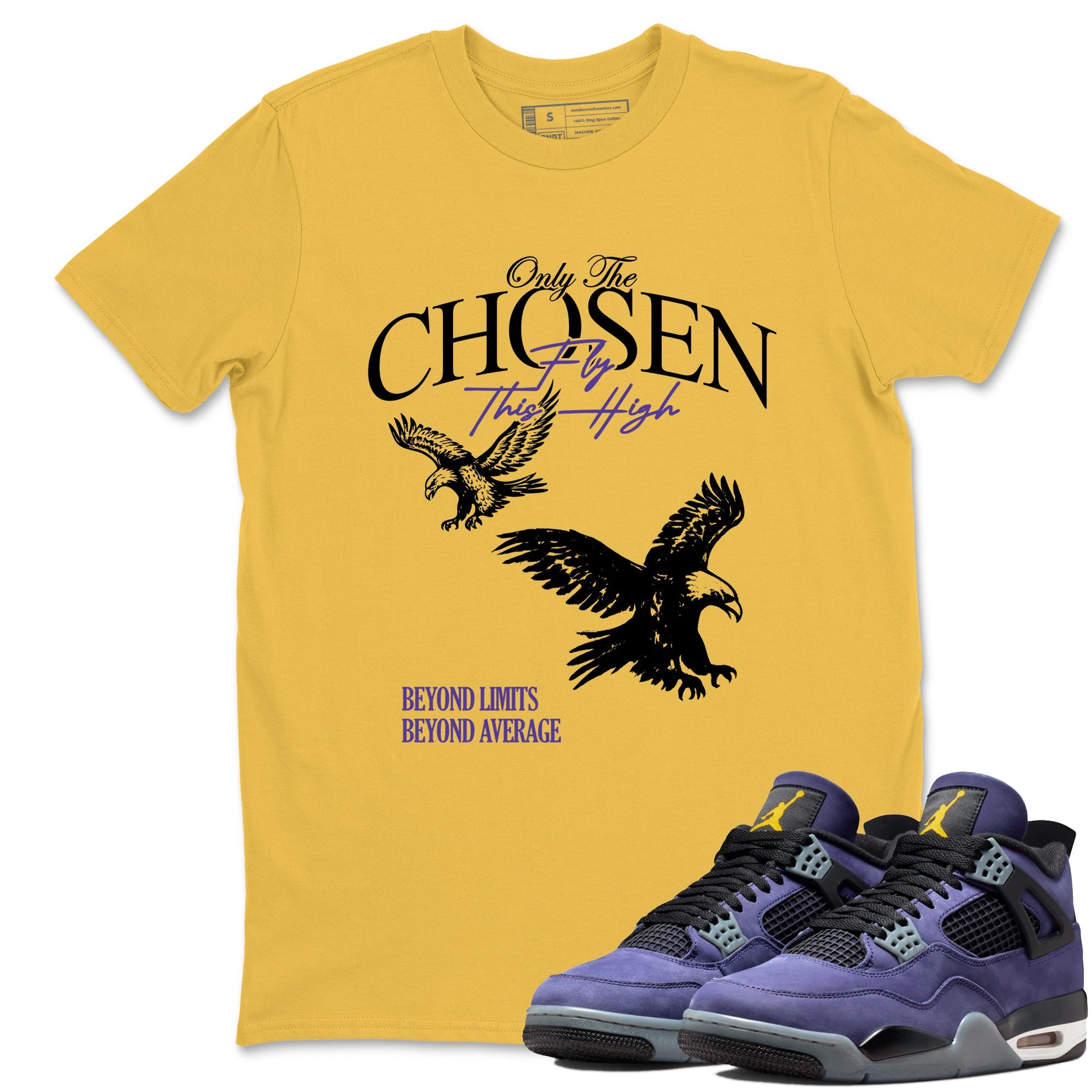 Sneaker match tees – Sneaker Tees To Match Air Jordan 4 Lakeshow Shoes – Only The Chosen Fly This High Tee Daisy 1