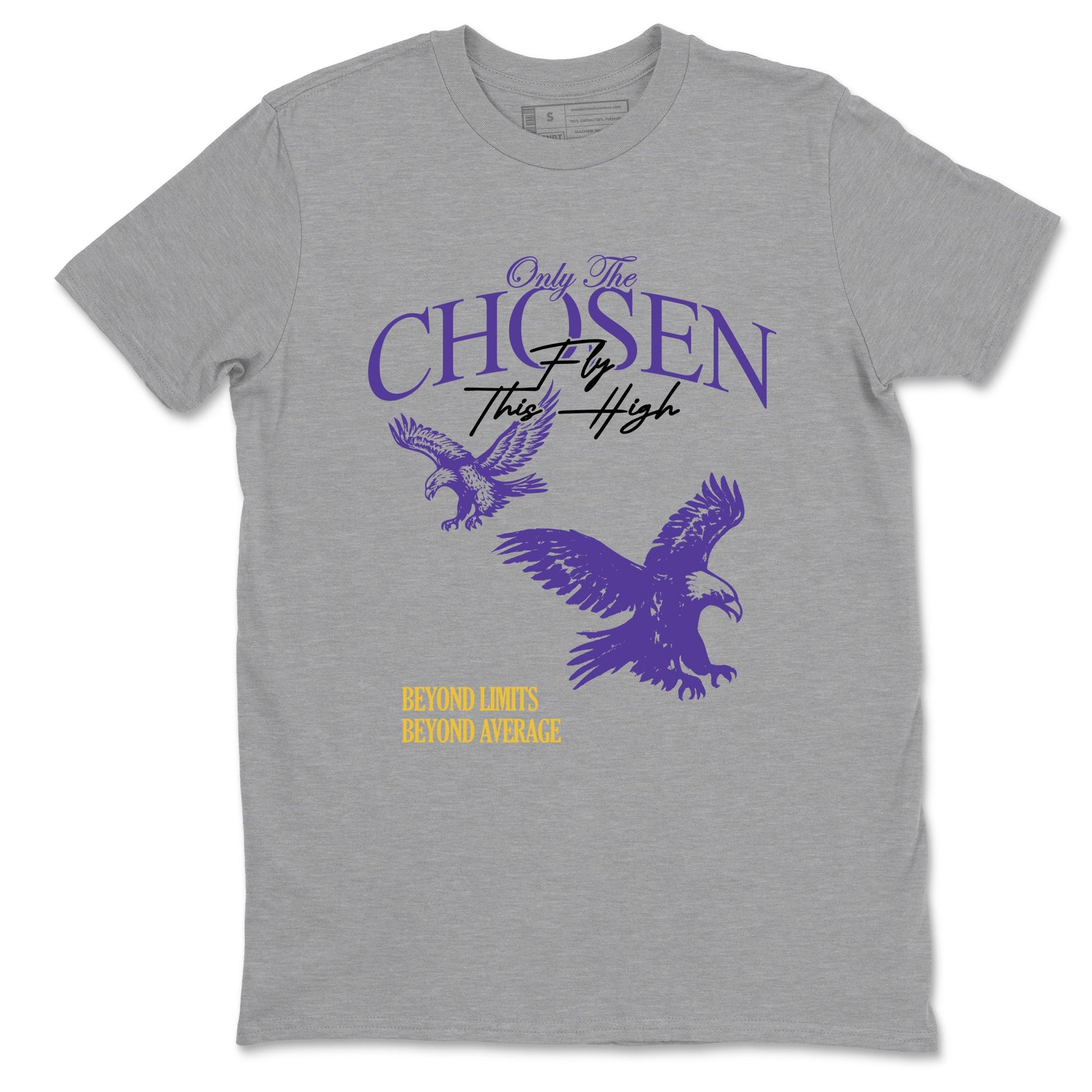 Sneaker match tees – Sneaker Tees To Match Air Jordan 4 Lakeshow Shoes – Only The Chosen Fly This High Tee Heather Grey 2