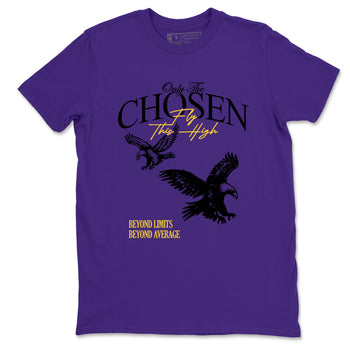 Sneaker match tees – Sneaker Tees To Match Air Jordan 4 Lakeshow Shoes – Only The Chosen Fly This High Tee Purple 2