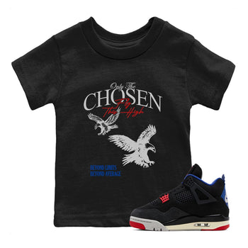 Sneaker match tees – Sneaker Tees To Match Jordan 4 Retro Rare Air Shoes – Only The Chosen Fly This High Kids T-Shirt Black 1