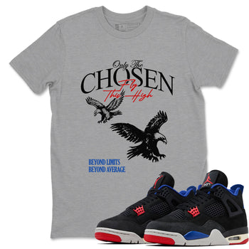 Sneaker match tees – Sneaker Tees To Match Jordan 4 Retro Rare Air Shoes – Only The Chosen Fly This High Tee Heather Grey 1