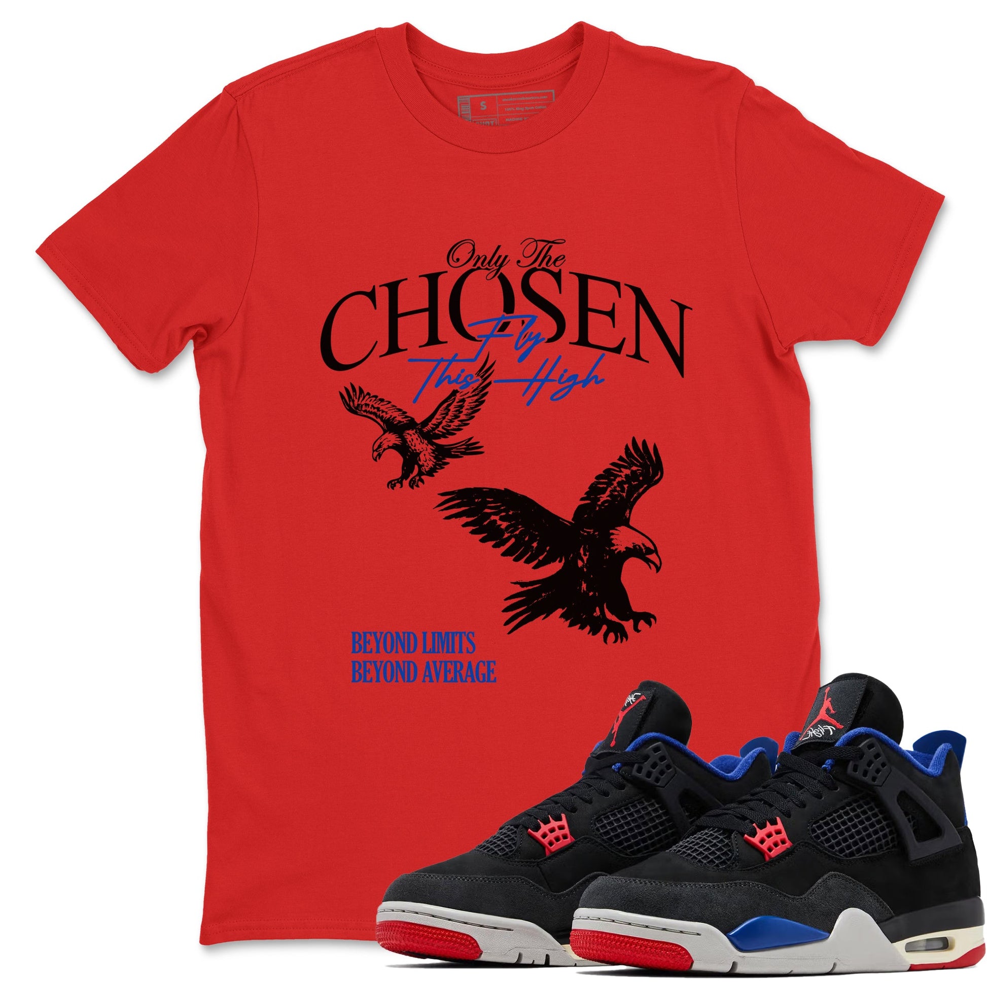 Sneaker match tees – Sneaker Tees To Match Jordan 4 Retro Rare Air Shoes – Only The Chosen Fly This High Tee Red 1