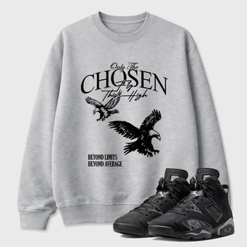 Sneaker match tees – Sneaker Tees To Match Air Jordan 6 Cap and Gown Shoes – Only The Chosen Fly This High Tee Heather Grey 1
