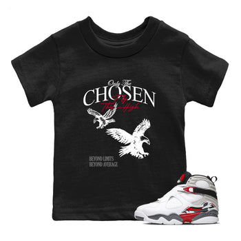 Sneaker match tees – Sneaker Tees To Match Air Jordan 8 Bunny Shoes Air Jordan 8 White and True Red – Only The Chosen Fly This High Kids T-Shirt Black 1