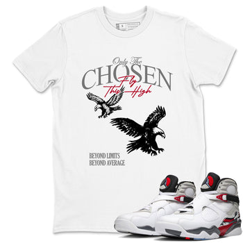 Sneaker match tees – Sneaker Tees To Match Air Jordan 8 Bunny Shoes Air Jordan 8 White and True Red – Only The Chosen Fly This High Tee White 1