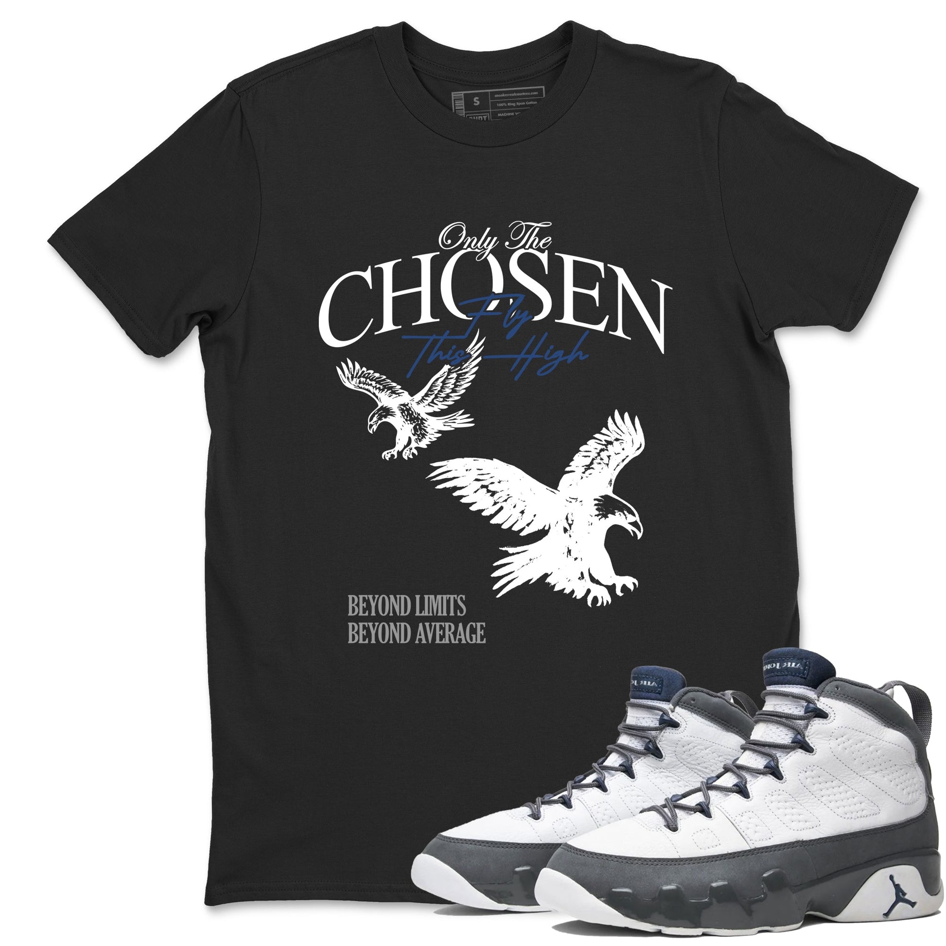 Sneaker match tees – Sneaker Tees To Match Air Jordan 9 Flint Grey Shoes – Only The Chosen Fly This High Tee Black 1