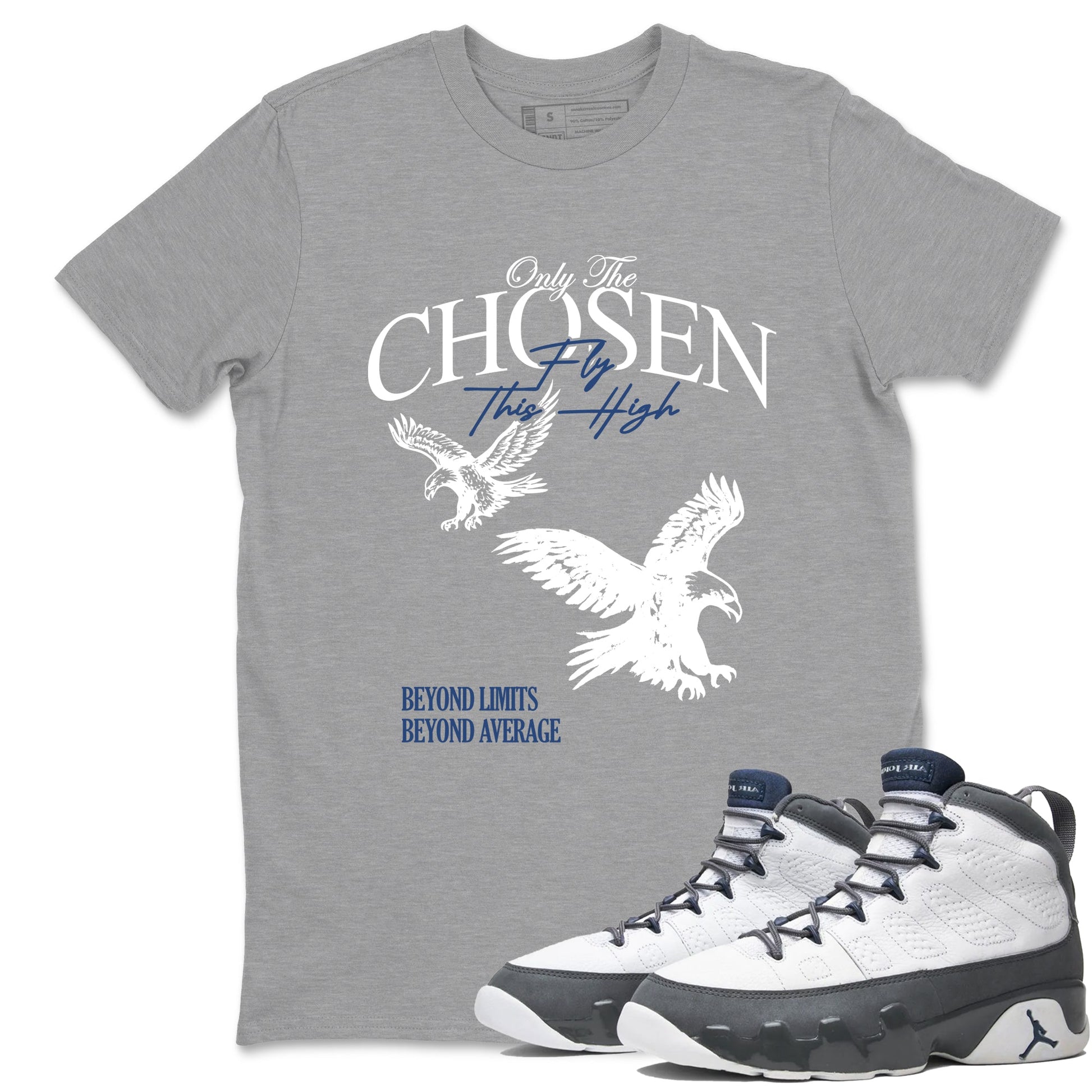 Sneaker match tees – Sneaker Tees To Match Air Jordan 9 Flint Grey Shoes – Only The Chosen Fly This High Tee Heather Grey 1