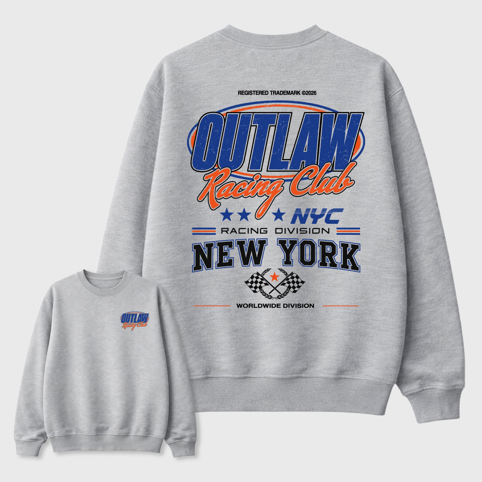 Outlaw Racing Club Graphic T-Shirt featuring original streetwear artwork designed to match the . Heather Grey Graphic Tee.