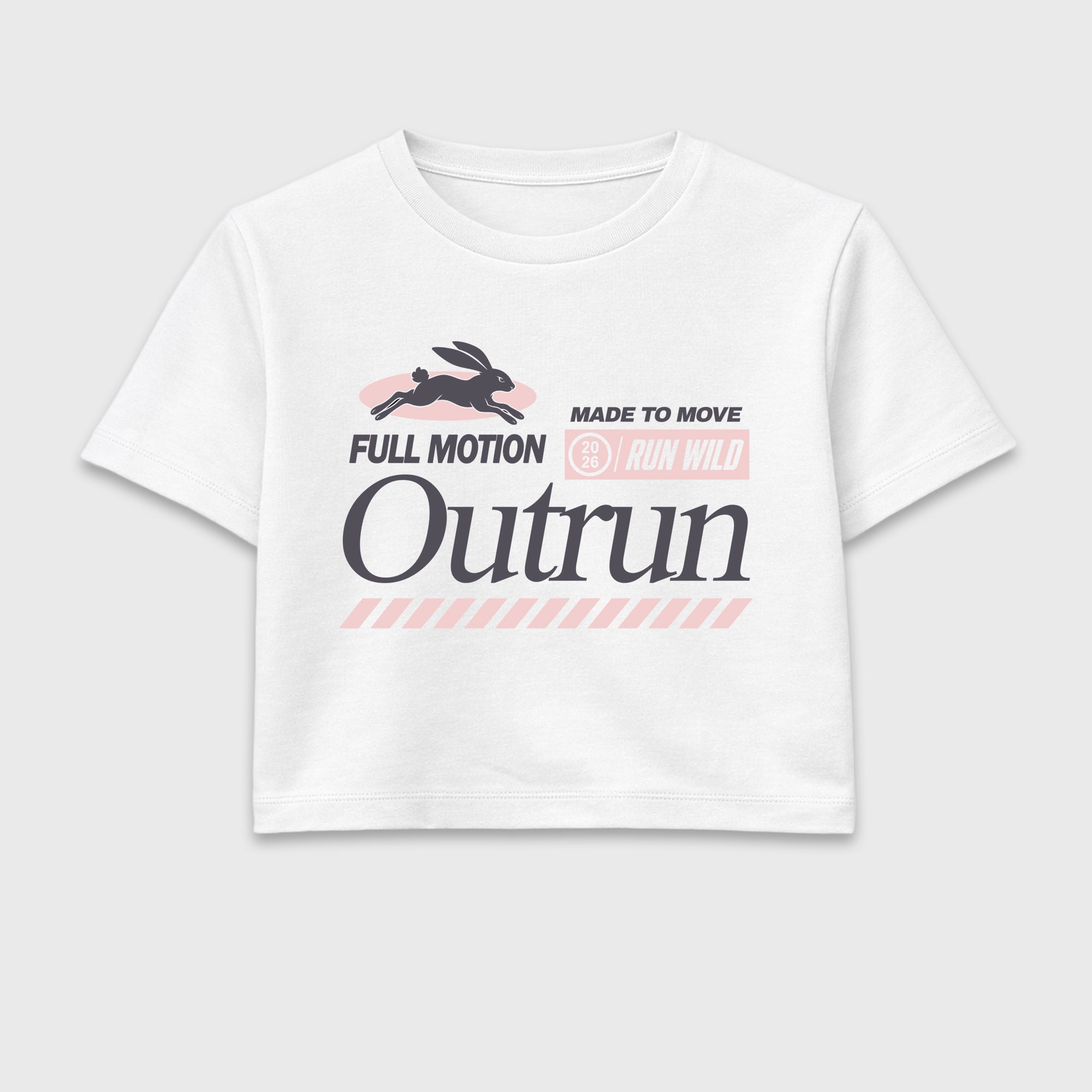 Outrun women’s crop tee designed to match the Badbo 1.0 Chalk White Pink, featuring coordinated White 2 options for a perfect streetwear vibe.