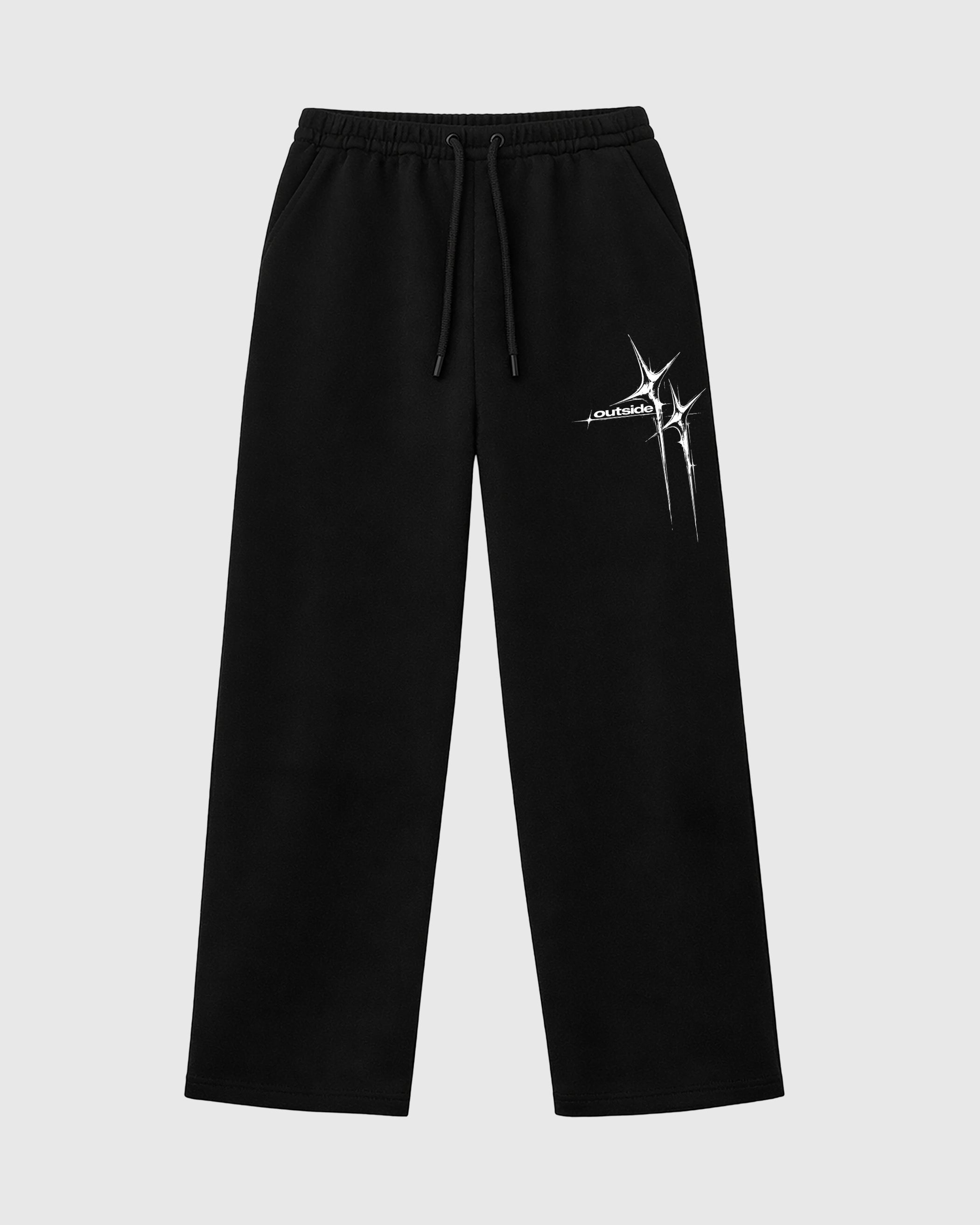 Outside graphic wide cut sweatpants designed to match the Air Foamposite Pro Dr. Doom, featuring coordinated Black 1 options for a perfect streetwear vibe.