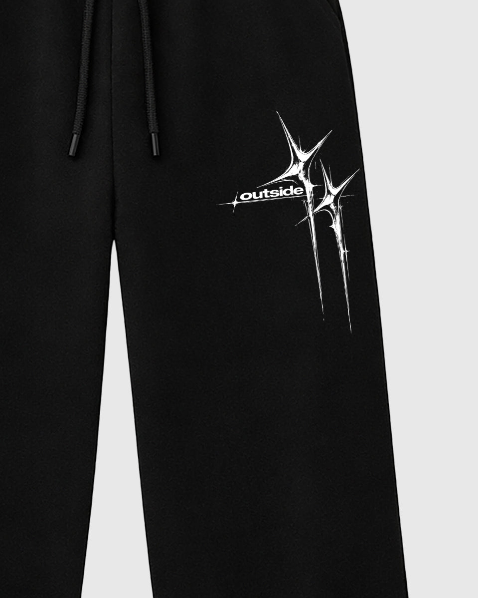 Outside graphic wide cut sweatpants designed to match the Air Foamposite Pro Dr. Doom, featuring coordinated Black 2 options for a perfect streetwear vibe.