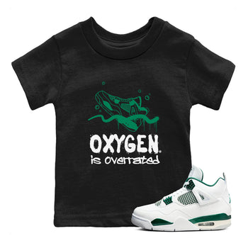 4s Oxidized Green shirts to match jordans Oxygen Overrated sneaker match tees Air Jordan 4 Oxidized Green SNRT Sneaker Tees streetwear brand Baby and Youth Black 1 cotton tee