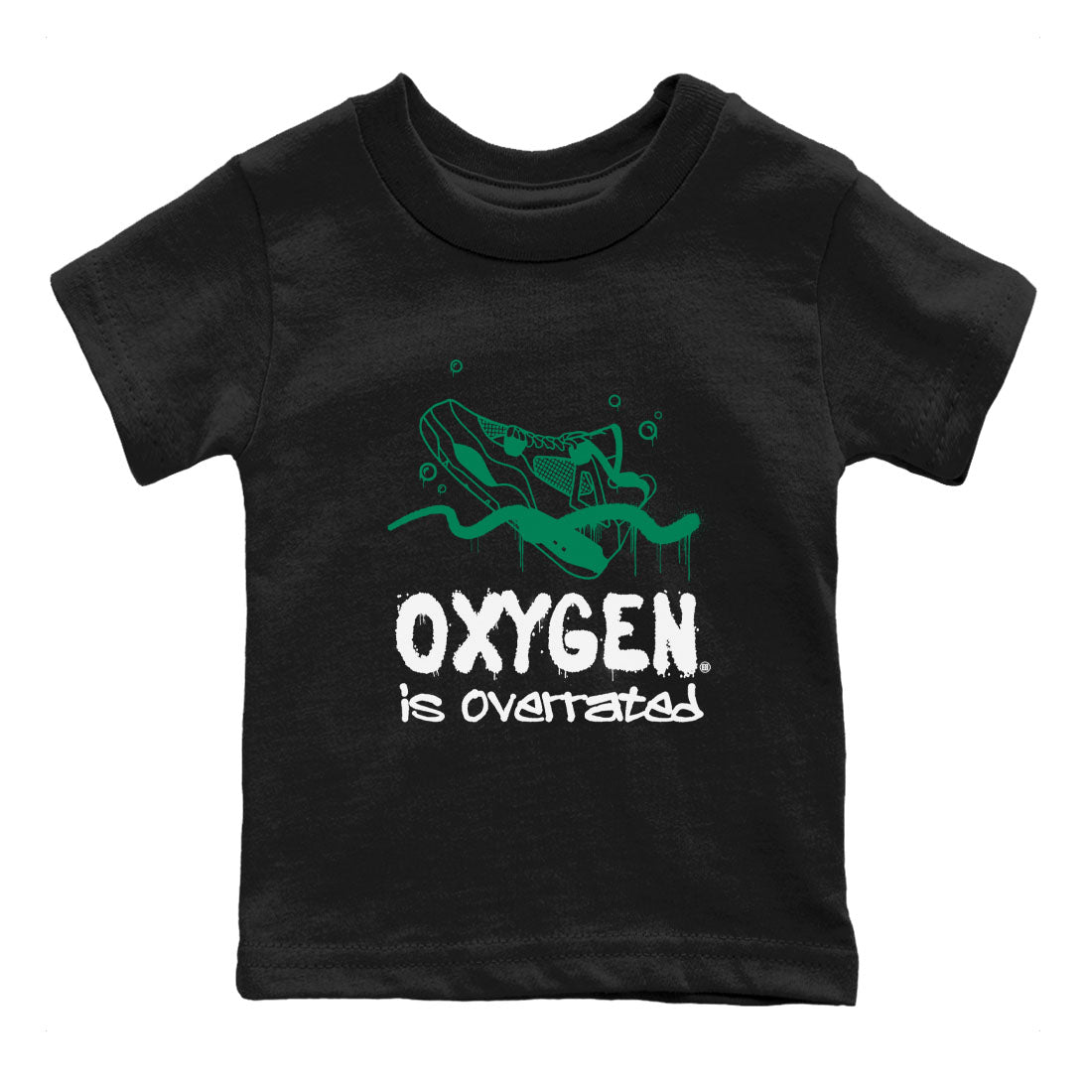 4s Oxidized Green shirts to match jordans Oxygen Overrated sneaker match tees Air Jordan 4 Oxidized Green SNRT Sneaker Tees streetwear brand Baby and Youth Black 2 cotton tee
