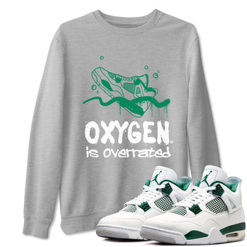 4s Oxidized Green shirts to match jordans Oxygen Overrated sneaker match tees Air Jordan 4 Oxidized Green SNRT Sneaker Tees streetwear brand Heather Grey 1 unisex cotton tee