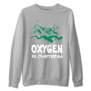 4s Oxidized Green shirts to match jordans Oxygen Overrated sneaker match tees Air Jordan 4 Oxidized Green SNRT Sneaker Tees streetwear brand Heather Grey 2 unisex cotton tee