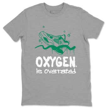 4s Oxidized Green shirts to match jordans Oxygen Overrated sneaker match tees Air Jordan 4 Oxidized Green SNRT Sneaker Tees streetwear brand Heather Grey 2 unisex cotton tee