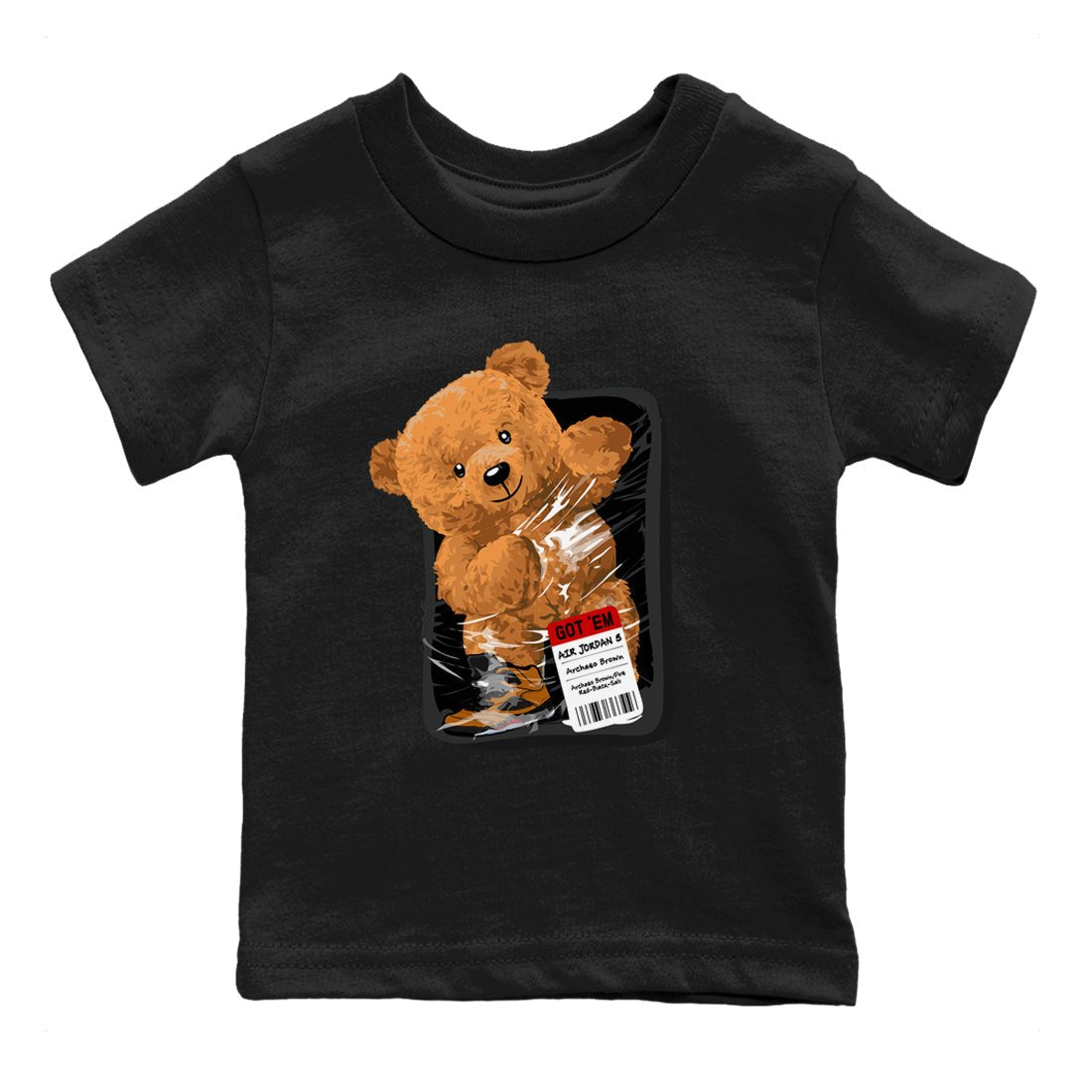 5s Archaeo Brown shirts to match jordans Packaged Bear sneaker match tees Air Jordan 5 Archaeo Brown match shoes to clothes SNRT Sneaker Tees Youth Baby Black 2 tee