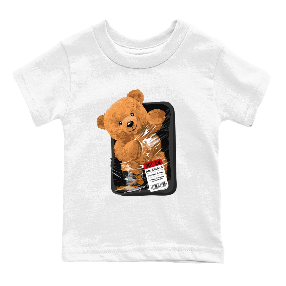 5s Archaeo Brown shirts to match jordans Packaged Bear sneaker match tees Air Jordan 5 Archaeo Brown match shoes to clothes SNRT Sneaker Tees Youth Baby White 2 tee