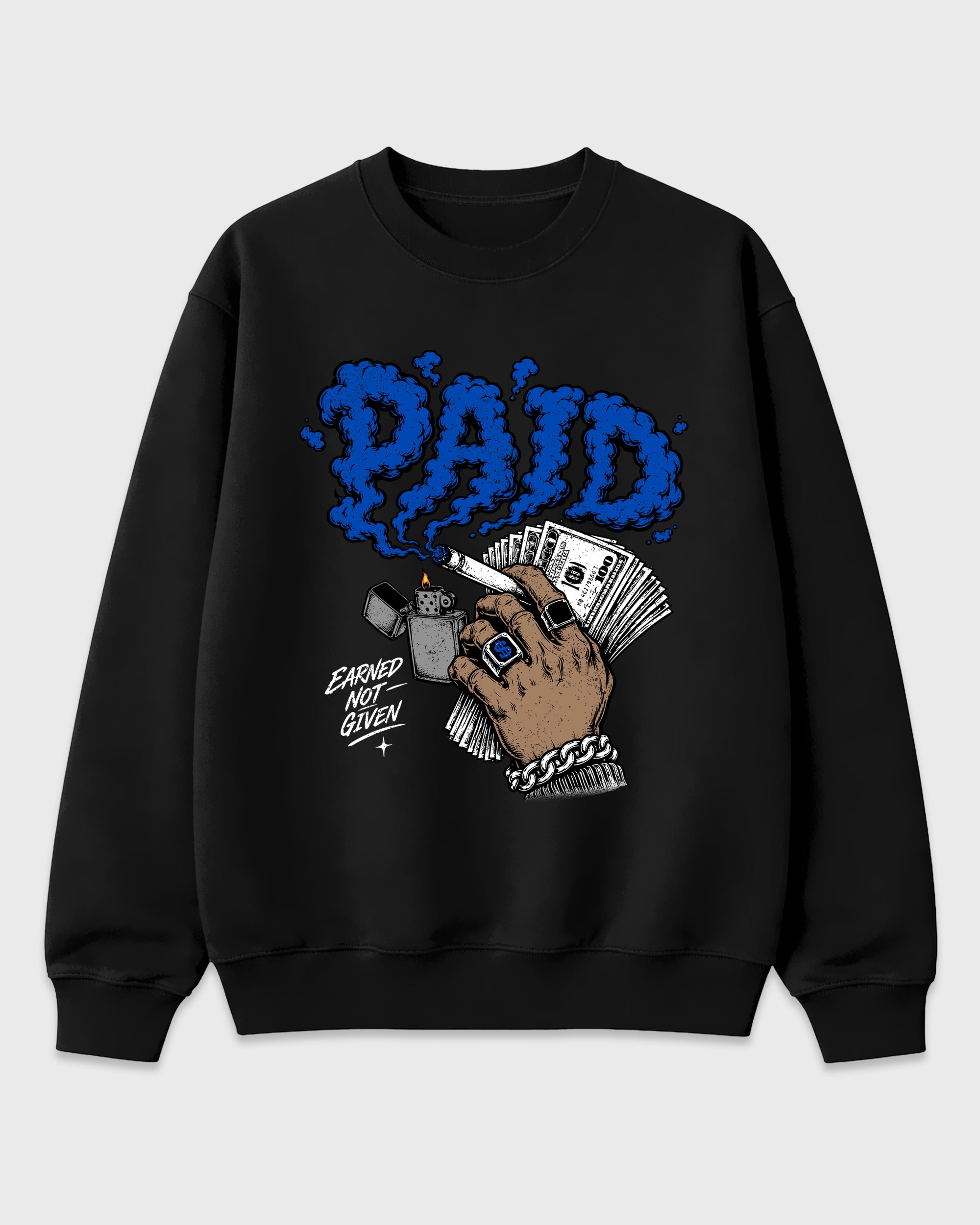 Paid Graphic T-Shirt featuring original streetwear artwork designed to match the Air Jordan 1 High OG 'Royal'. Black 2 Graphic Tee.