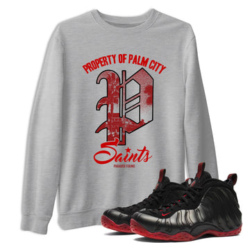 Sneaker match tees – Sneaker Tees To Match Air Foamposite Cough Drop Shoes – Paradise Found Tee Heather Grey 1