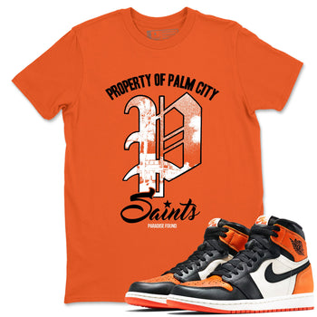 Sneaker match tees – Sneaker Tees To Match Jordan 1 Retro Shattered Backboard Shoes – Paradise Found Tee Orange 1