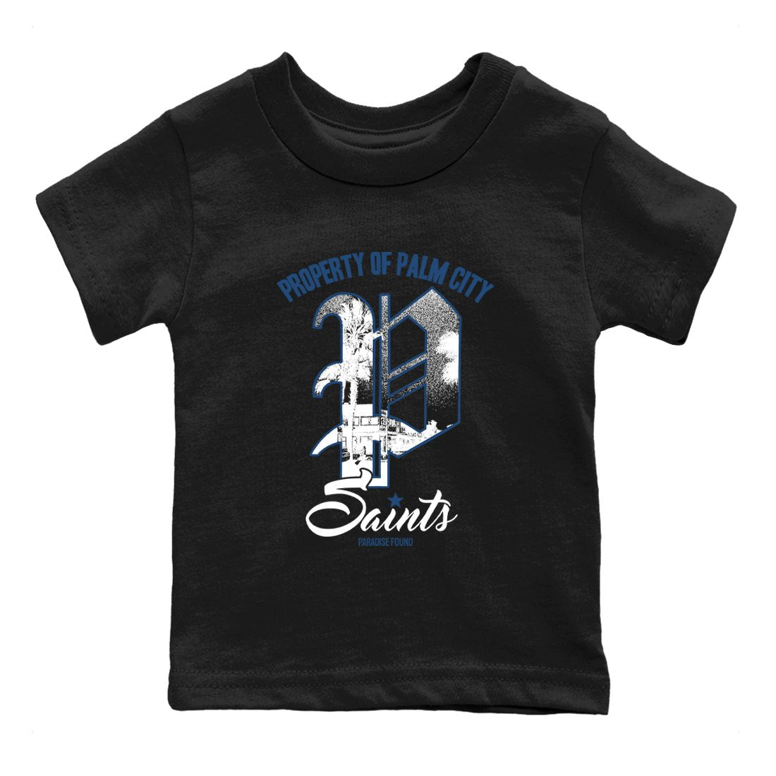 Sneaker match tees – Sneaker Tees To Match Air Jordan 12 French Blue Shoes – Paradise Found Kids T-Shirt Black 2