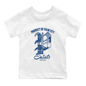 Sneaker match tees – Sneaker Tees To Match Air Jordan 12 French Blue Shoes – Paradise Found Kids T-Shirt White 2