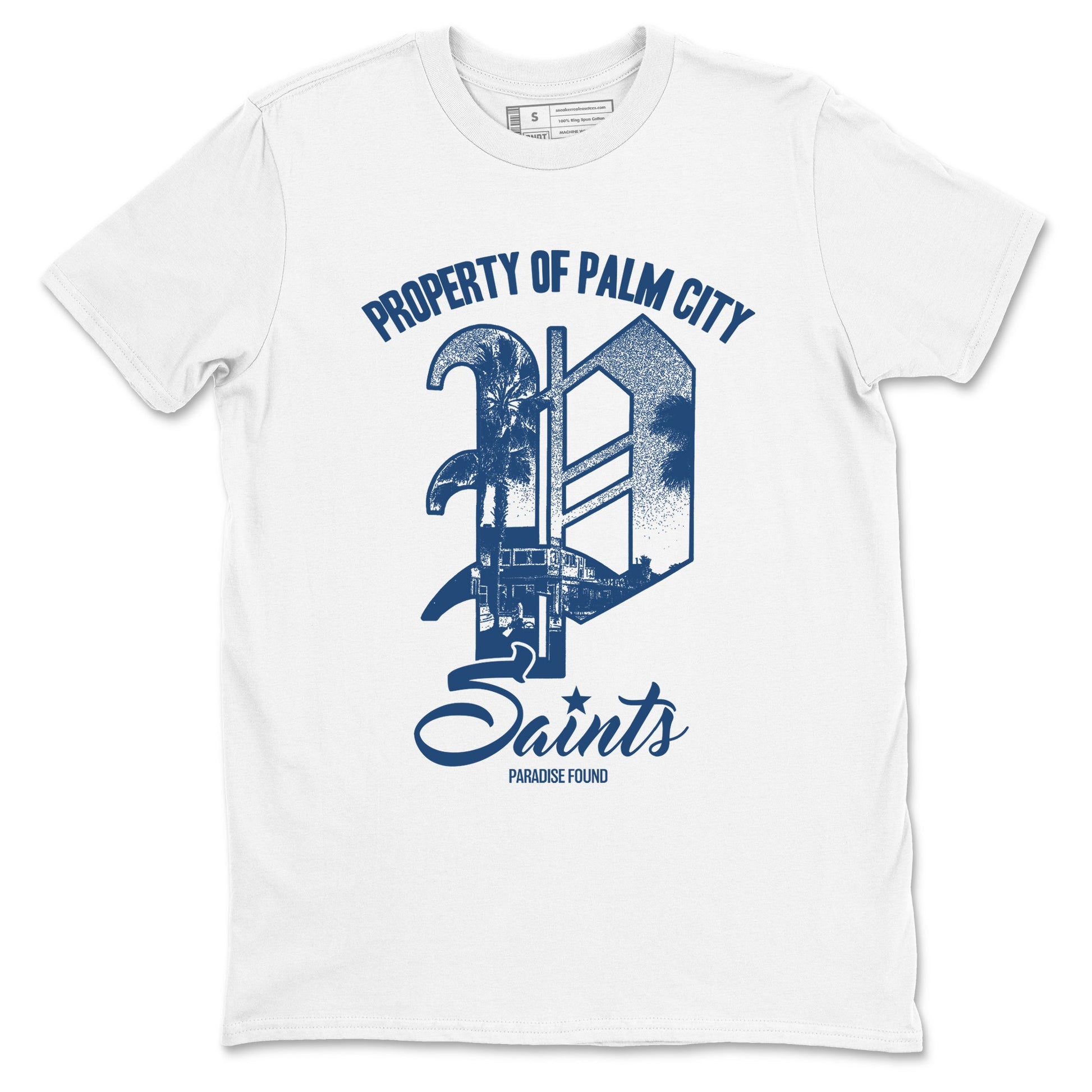 Sneaker match tees – Sneaker Tees To Match Air Jordan 12 French Blue Shoes – Paradise Found Tee White 2