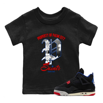 Sneaker match tees – Sneaker Tees To Match Jordan 4 Retro Rare Air Shoes – Paradise Found Kids T-Shirt Black 1