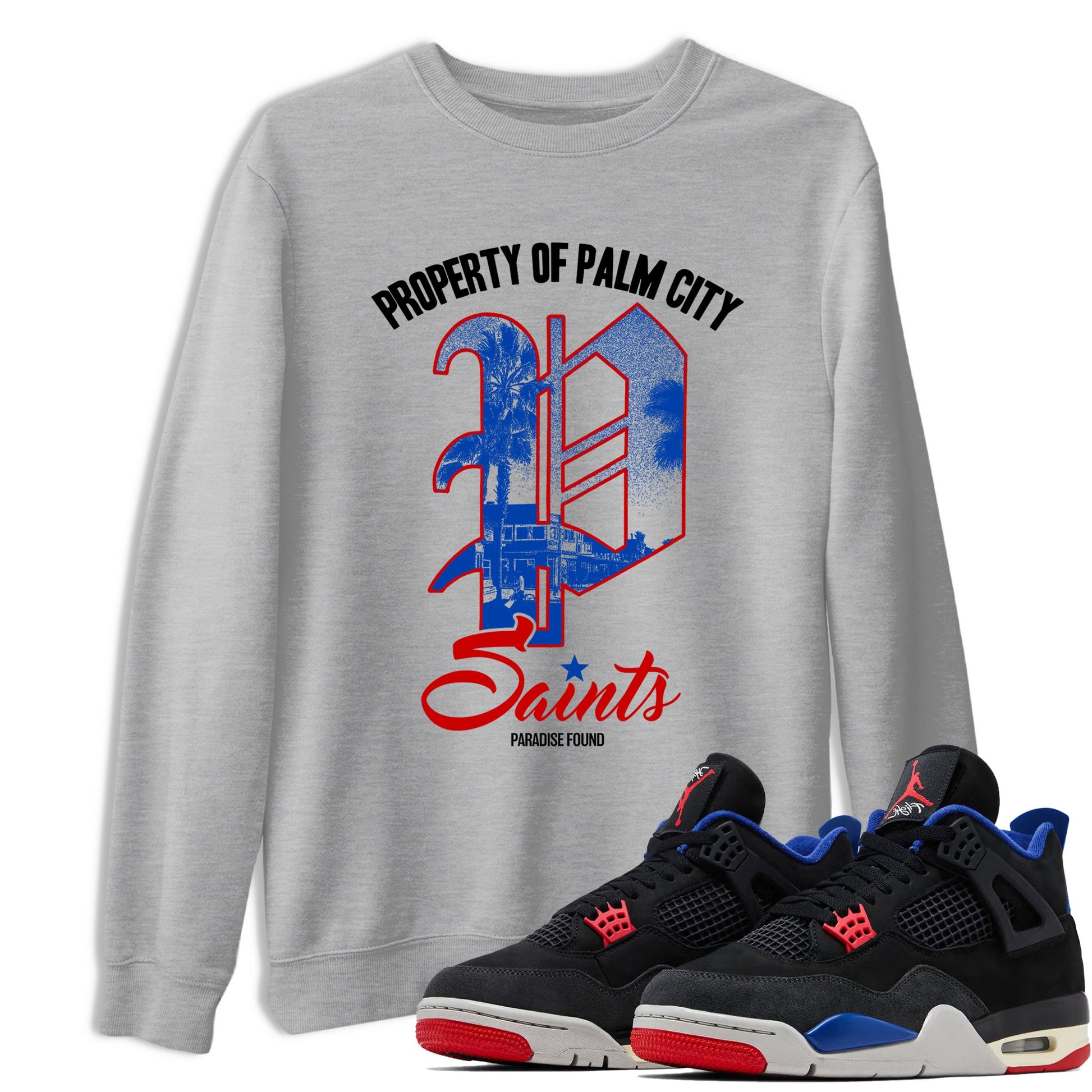 Sneaker match tees – Sneaker Tees To Match Jordan 4 Retro Rare Air Shoes – Paradise Found Tee Heather Grey 1
