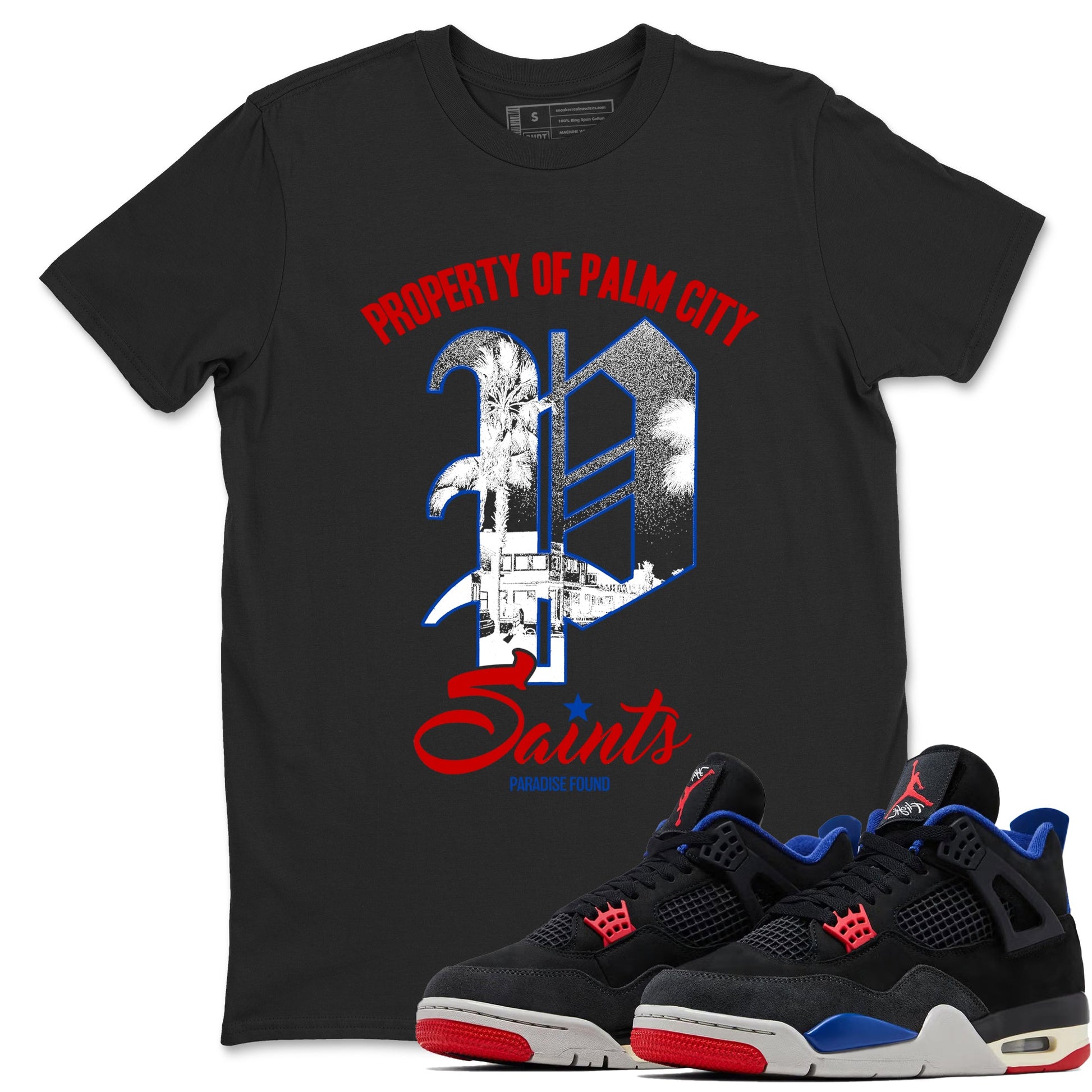 Sneaker match tees – Sneaker Tees To Match Jordan 4 Retro Rare Air Shoes – Paradise Found Tee Black 1