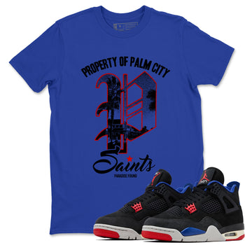 Sneaker match tees – Sneaker Tees To Match Jordan 4 Retro Rare Air Shoes – Paradise Found Tee Royal Blue 1