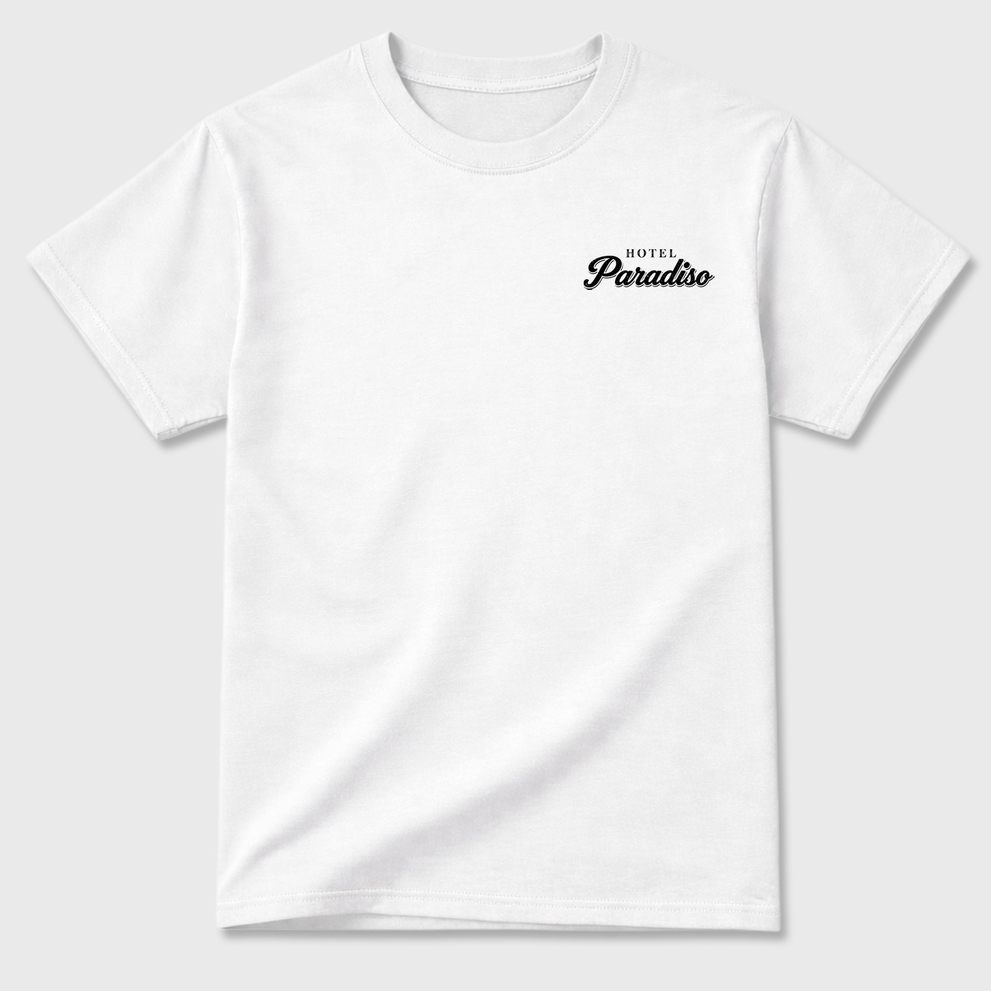 Paradiso Hotel Graphic T-Shirt featuring original streetwear artwork designed to match the . White Graphic T-Shirt.