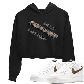 AF1 Ivory Snake shirt to match jordans Past Present Future sneaker tees Air Force 1 Ivory Snake SNRT Sneaker Release Tees Black 1 crop length shirt