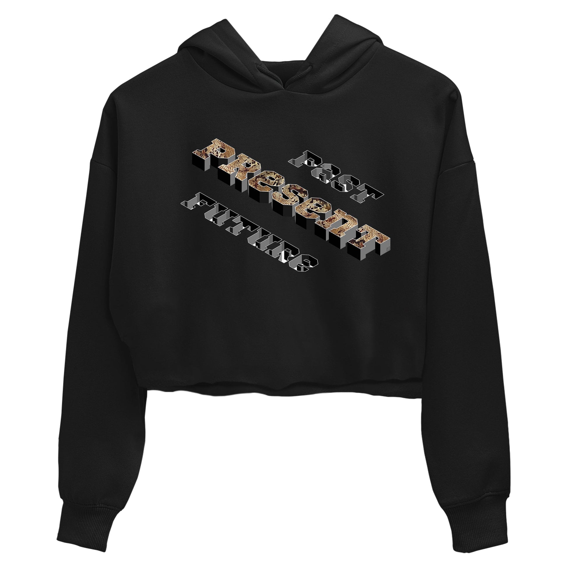 AF1 Ivory Snake shirt to match jordans Past Present Future sneaker tees Air Force 1 Ivory Snake SNRT Sneaker Release Tees Black 2 crop length shirt