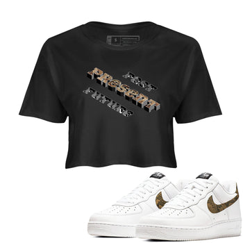 AF1 Ivory Snake shirt to match jordans Past Present Future sneaker tees Air Force 1 Ivory Snake SNRT Sneaker Release Tees Black 1 crop length shirt