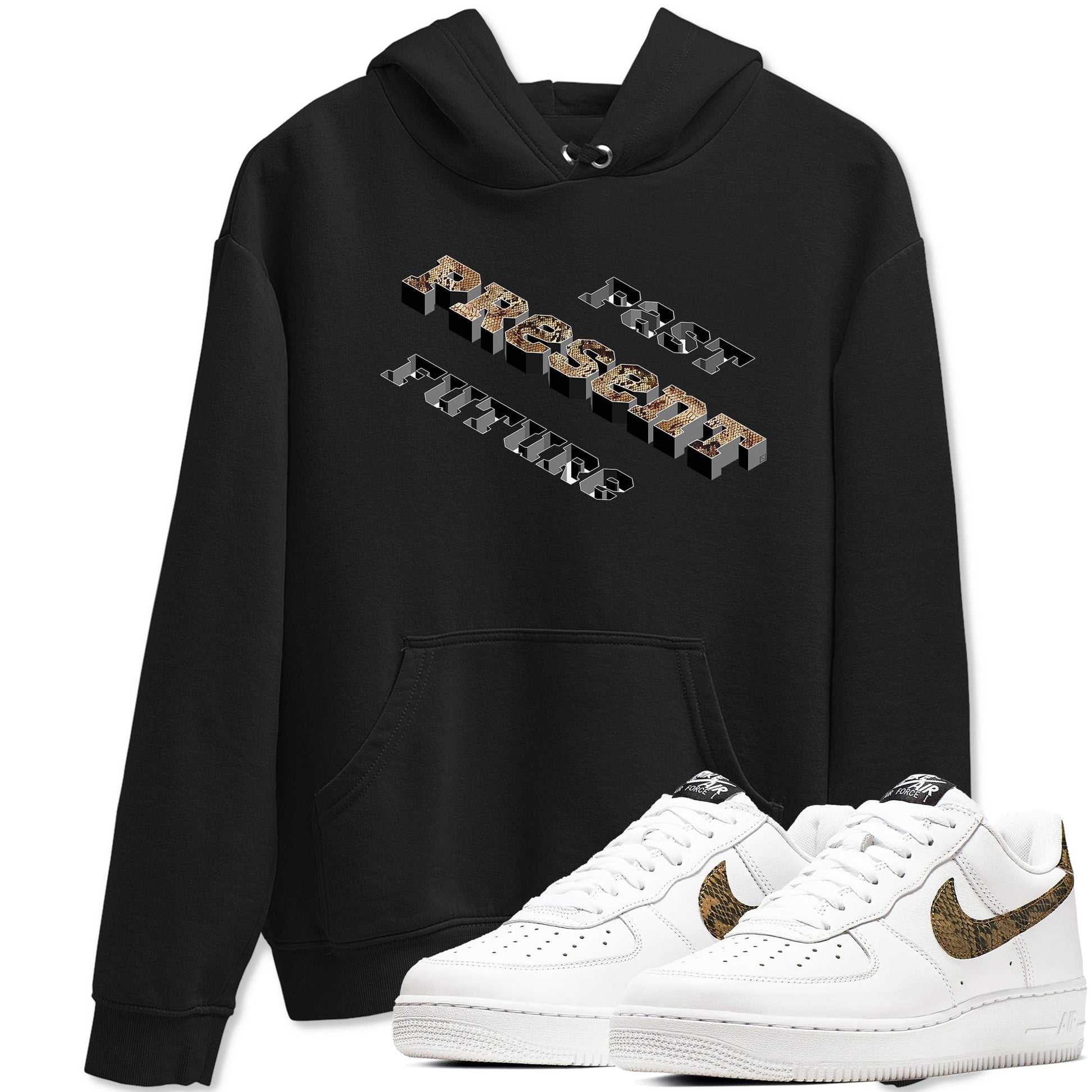 AF1 Ivory Snake shirt to match jordans Past Present Future sneaker tees Air Force 1 Ivory Snake SNRT Sneaker Release Tees unisex cotton Black 1 crew neck shirt