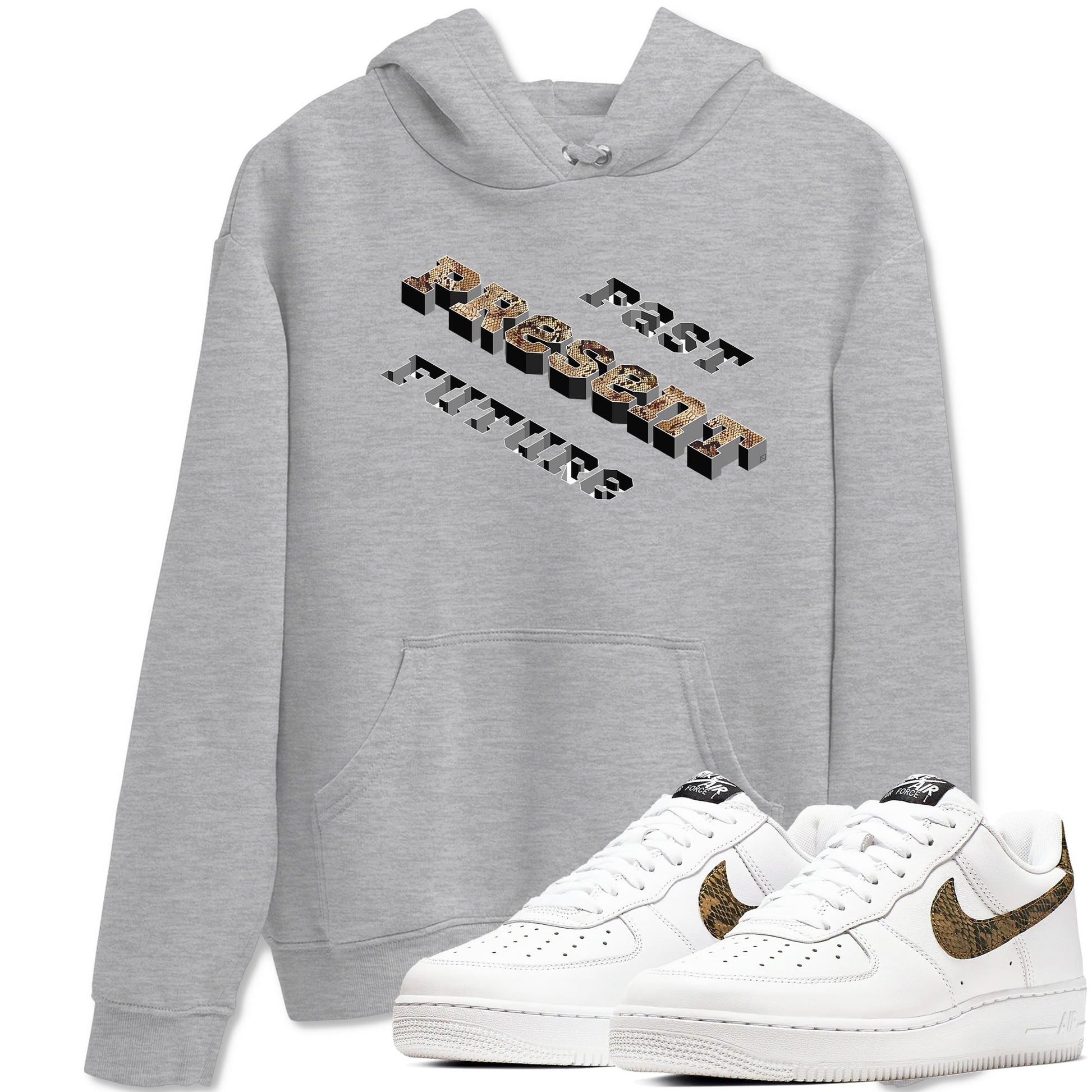 AF1 Ivory Snake shirt to match jordans Past Present Future sneaker tees Air Force 1 Ivory Snake SNRT Sneaker Release Tees unisex cotton Heather Grey 1 crew neck shirt