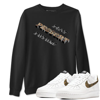 AF1 Ivory Snake shirt to match jordans Past Present Future sneaker tees Air Force 1 Ivory Snake SNRT Sneaker Release Tees unisex cotton Black 1 crew neck shirt