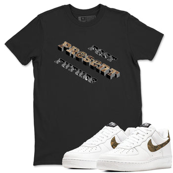 AF1 Ivory Snake shirt to match jordans Past Present Future sneaker tees Air Force 1 Ivory Snake SNRT Sneaker Release Tees unisex cotton Black 1 crew neck shirt