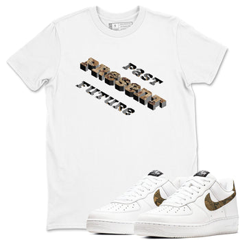 AF1 Ivory Snake shirt to match jordans Past Present Future sneaker tees Air Force 1 Ivory Snake SNRT Sneaker Release Tees unisex cotton White 1 crew neck shirt