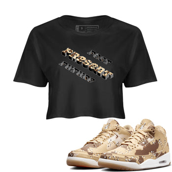 3s Desert Camo shirts to match jordans Past Present Future sneaker match tees Air Jordan 3 Desert Camo SNRT Sneaker Tees streetwear brand Black 1 crop tee