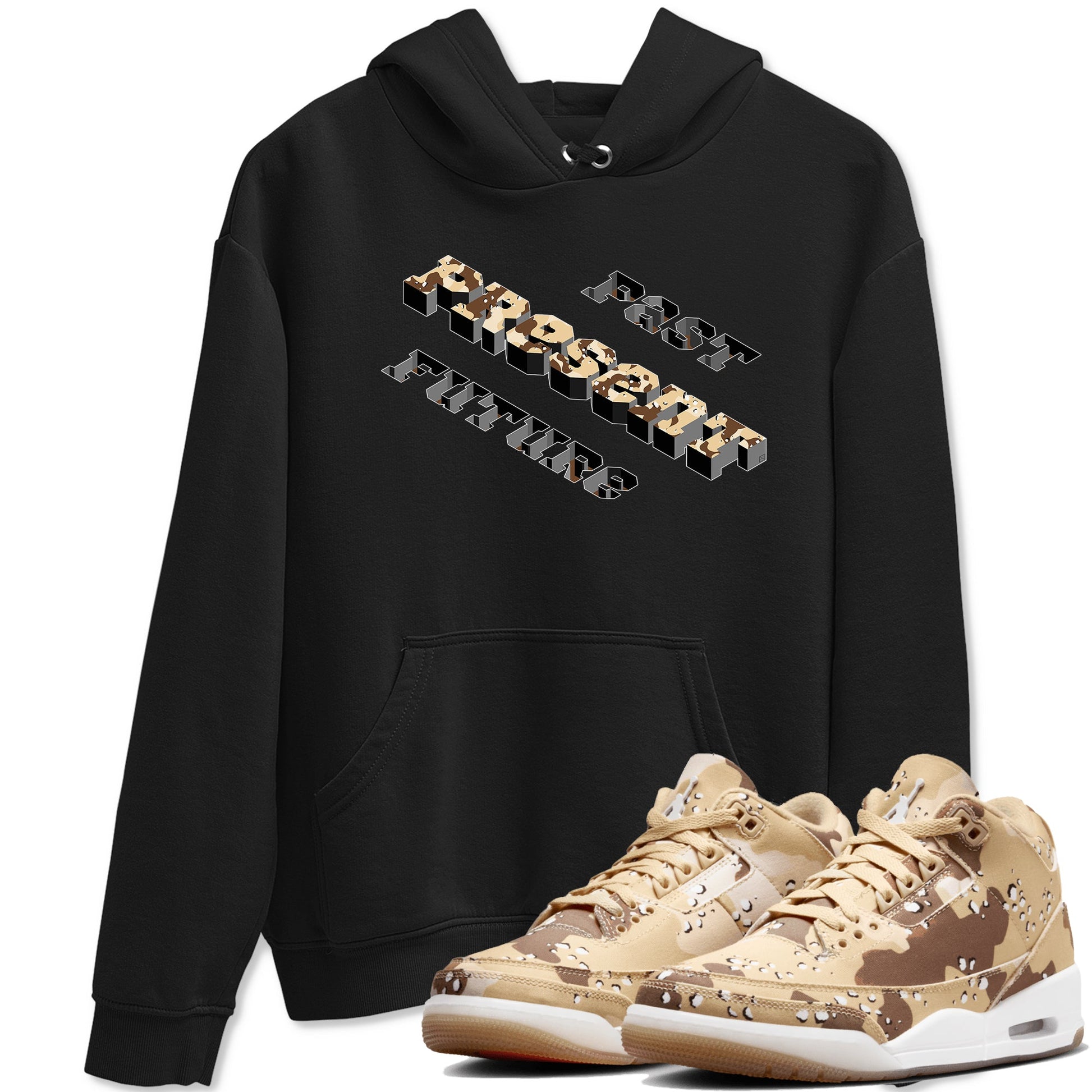 3s Desert Camo shirts to match jordans Past Present Future sneaker match tees Air Jordan 3 Desert Camo SNRT Sneaker Tees streetwear brand Black 1 unisex cotton tee